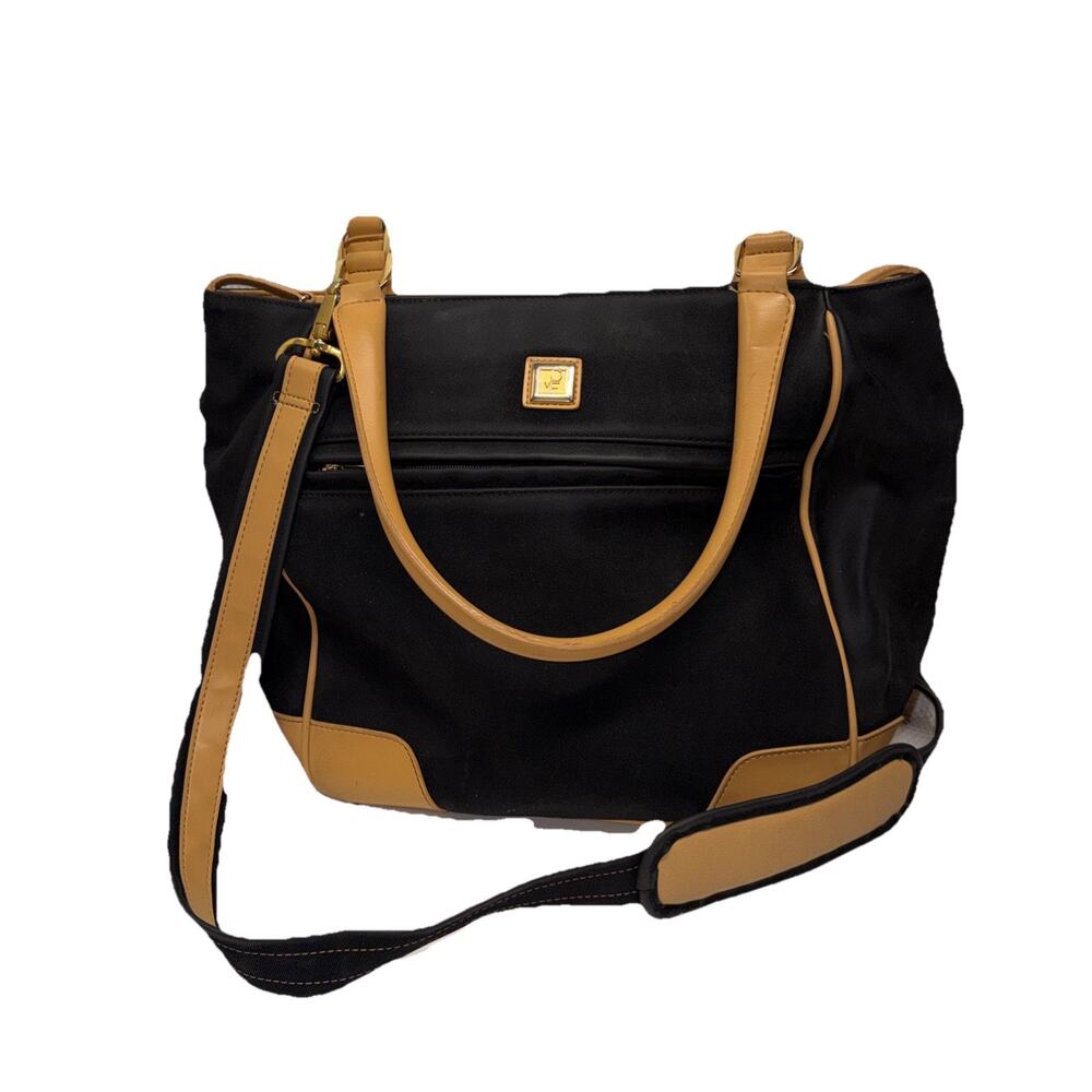 Diane Von Furstenberg DVF Vintage Weekender Bag Travel Black Tote 17x12x9